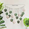 Handwoven Macrame Leaf Garland - Boho Wall Hanging for Bedroom Headboard & Mid-Century Living Room| | 47.5x29.5 6ft Textured Foliage Art
