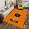 Guitar Theme Orange Carpet suitable as a non-slip mat for the living room or bedroom sofa