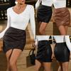 Women's Summer Commuter Casual Short Leather Skirt