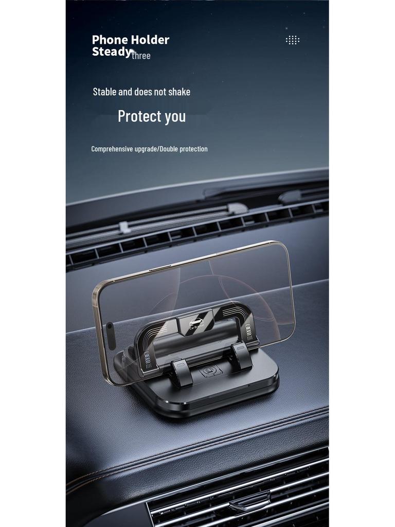 Rotatable Universal Car Phone Holder & Number Plate with Anti-Shake Feature