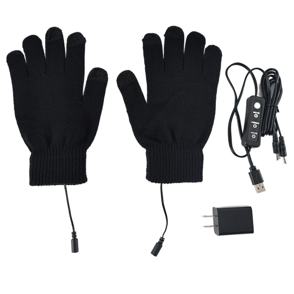 Washable USB Heated Gloves Warm Knitting Gloves Hot Winter Touchscreen Gloves  for Men Women