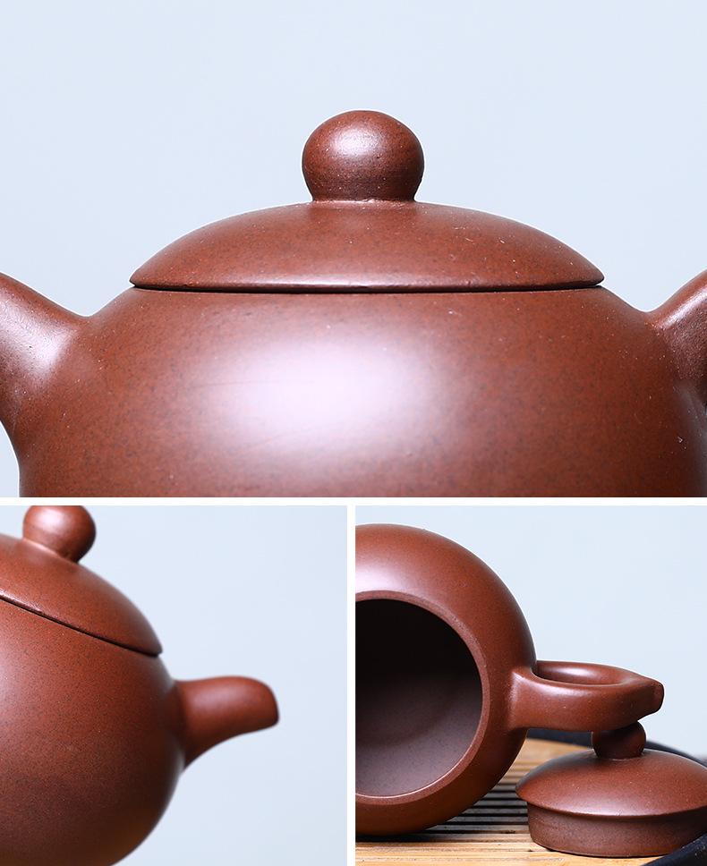 Tetera semihecha a mano con mineral crudo, tetera de arcilla morada para té, tetera Puer y juego de tazas, tetera Gaiwan oriental marroquí.