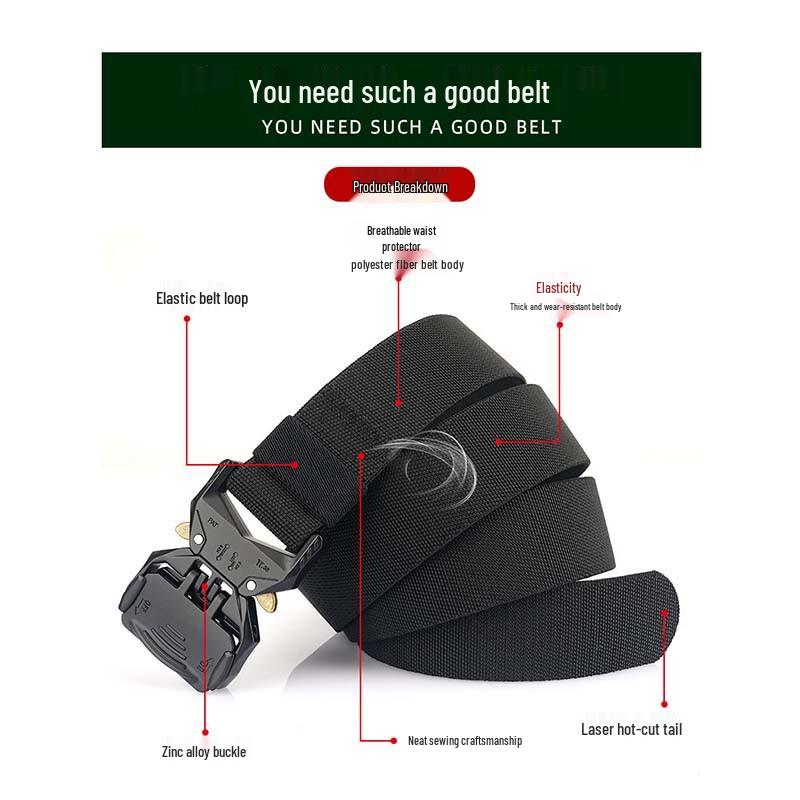 Men's Tactical Braided Nylon Elastic Belt