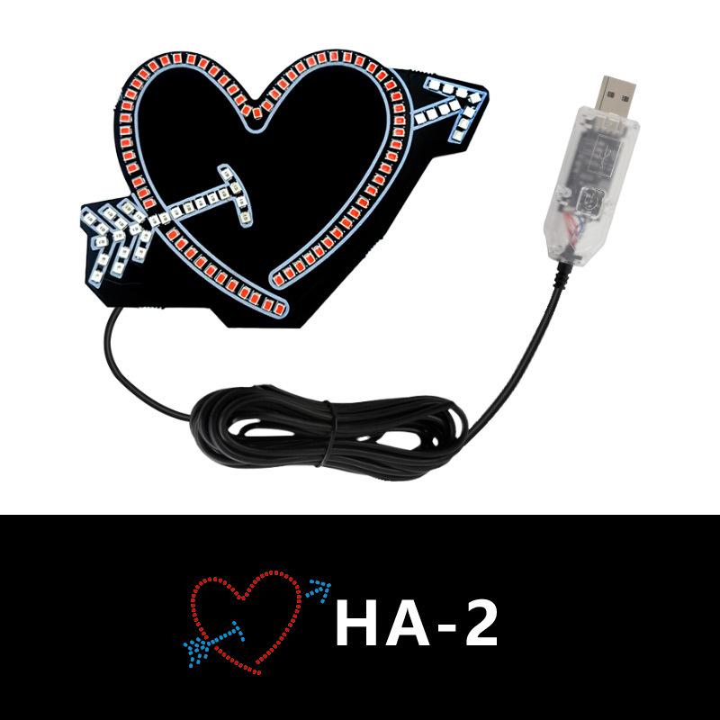 

Car Love Window Light LED Decorative Light Creative No Wiring Love Reddish Internet Celebrity Rear Window Emotion Light