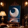 DIY Diamond Art Pearl Painting Kit for Adults,  Moon Over The Sea Special Shaped Pearl Art Painting Wall for Home Office Decor Handmade Gift