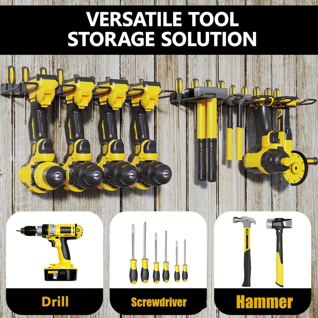 Power Tool Organizer Wall Mount Heavy-Duty Load Capacity Garage Screwdriver Storage Shelves Drill Hanger Wall Mount For Workshop