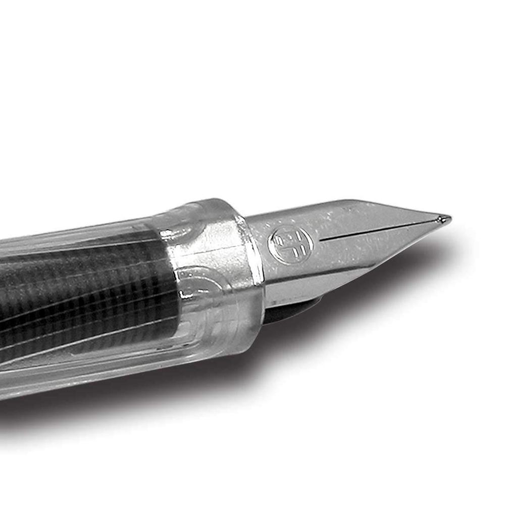 Schneider 406 Clear Fountain Pen Set, Extra Fine Nib, Black Cartridge and Converter