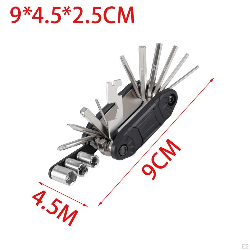 16 in 1 Bike Tire Repair Wrench Tool Multifunction Lightweight Allen for mountain