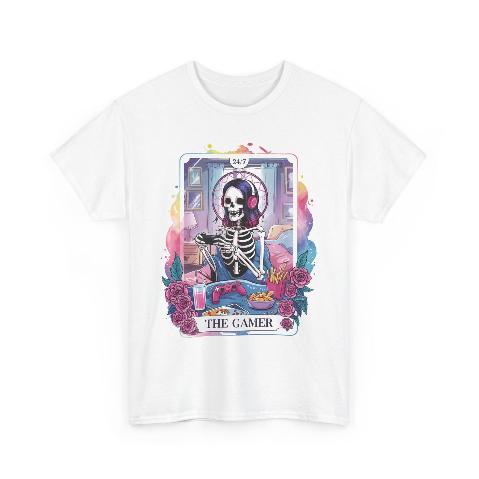 Игровая Скелет Девушка Смешная Футболка Готическая Игровая Таро Карта Эстетика Игровая Футболка S разноцветный
