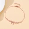 Women's Pink Zircon Heart Bracelet - Elegant Diamond Bow Design, Cute & Sweet Gift for Girlfriend