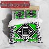 3pcs Duvet Cover Set (1*Duvet Cover + 2*Pillowcase, Without Core), Custom Name Borussia Monchengladbach Pattern Bedding Set, Home Bedroom Decor Gift