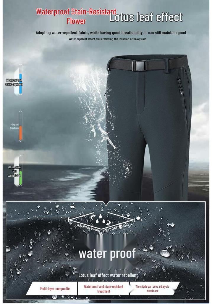 2033 Men's Winter Outdoor Ski Pants: Plus Velvet, Warm, Windproof, Waterproof, Wear-Resistant, With Belt.