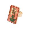 Ethnic Style Enamel Flower Ring French Glazed Ring Luxury Vintage Ring  Women
