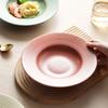 Creative European Brushed Ceramic Soup Plate Household Vegetable Plate Hotel Restaurant Pasta Plate Western Food Plate Fruit Salad Plate
