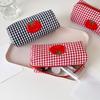 Cloth Checkered Korean Style Pencil Case Tomato Pen Bag Pencil Pouch  Girl Kids Children