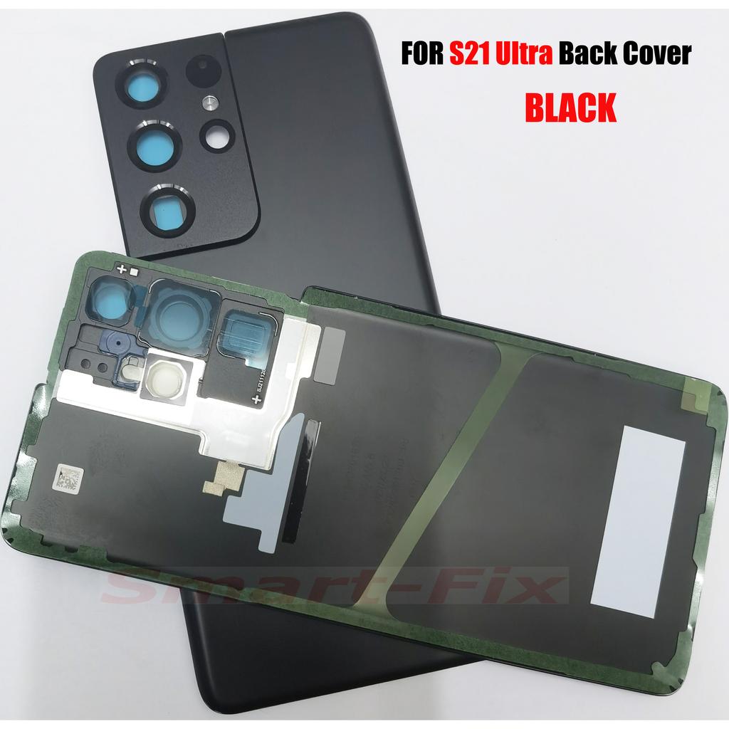 OEM Glass Parts Back Cover Case For SAM-S21 Ultra S21U S21ULTRA 5G Back Glass Rear Cover Battery Door with Camera Glass&Adhesive