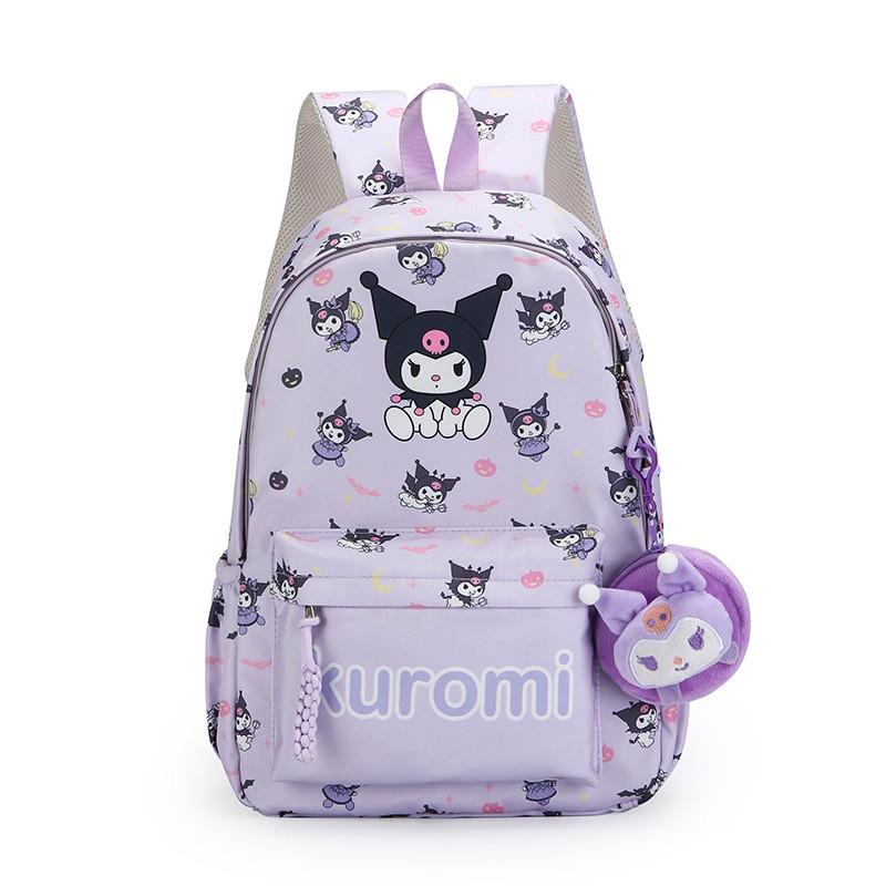 

2024 New Cartoon Cute Backpack For Students Stylish Nylon School Bag For Kids Purple,Without Pendant