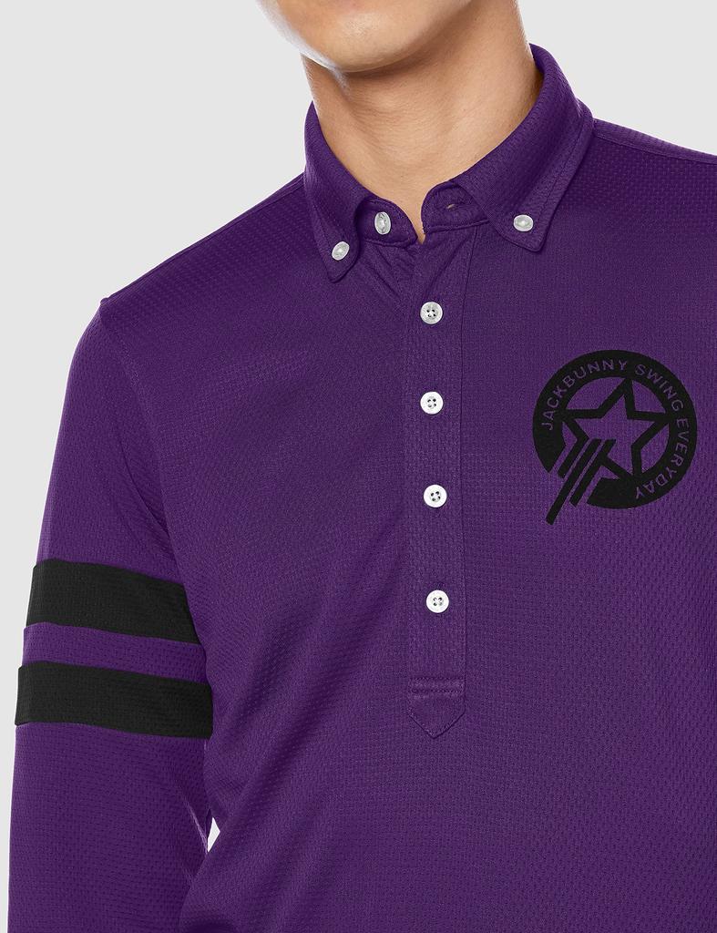 Jack Bunny Art Pique Long Sleeve Polo Size 4 Men's Shirt, Purple, (Size M), 262-1261941 (080)