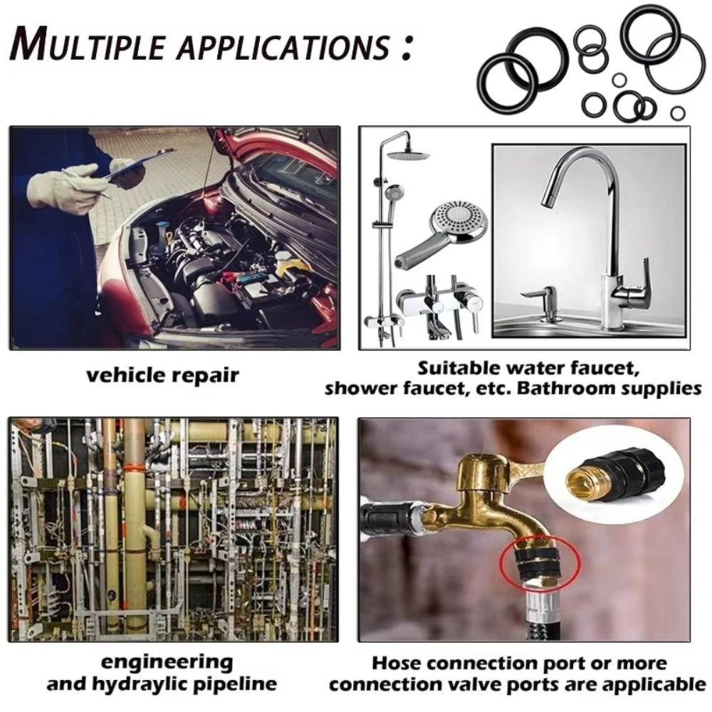 1540Pcs Metric O Rings Oil Resistant Nitrile Rubber O-Rings Assortment Kit High Temperature Resistant Sealing Seals Water Repair