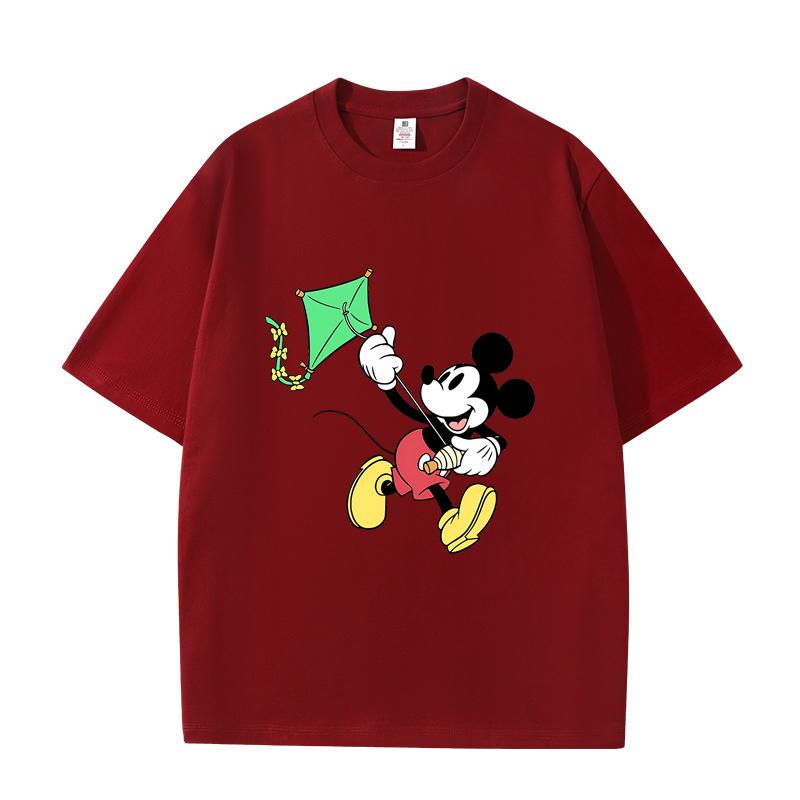 D06-102 MINISO 2026 Summer High-quality Printed Pure Cotton Shoulder Style Men's and Women's Round Neck Short Sleeved Couple T-shirt