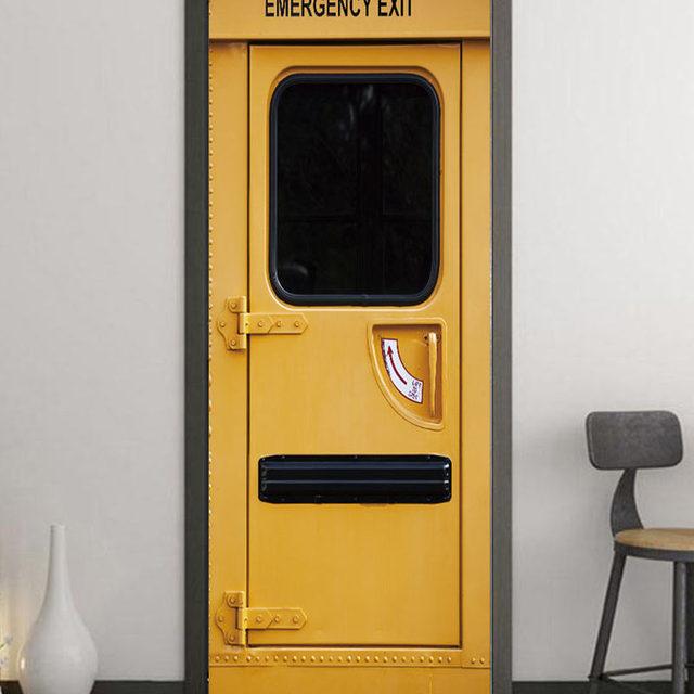 

3D High Simulation Container Door Seriesr Наклейки на двері Шпалери Індустріальний стиль ПВХ Самоклеючий Плакат для декору спальні Фреска 40x120cm(not cut)