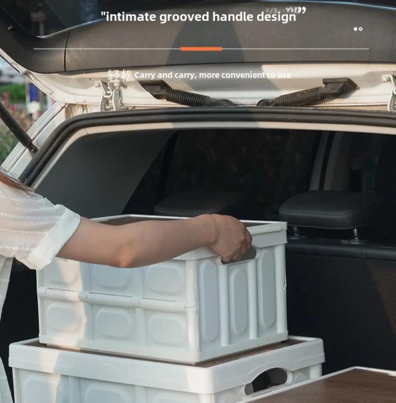 Multifunctional Portable 35L Camping Storage Box With Handle Outdoor Foldable Picnic Storage Box Camping Home Luggage Box