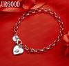 925 Sterling Silber Seitenkette mit Buchstaben Exquisites Armband Geschenk Schmuck