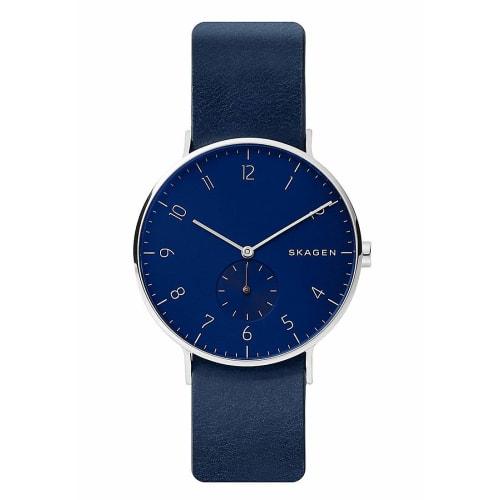 Skagen SKW6478 Men's Analog Quartz Watch with Leather Strap