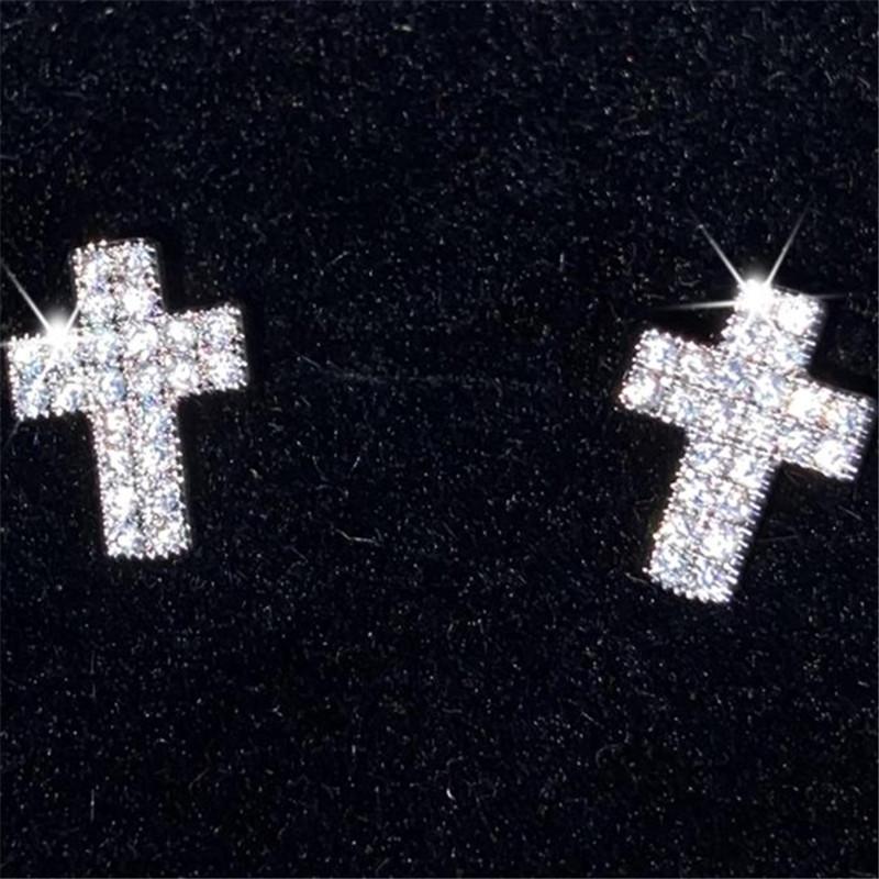 CC Small Cross Stud Earrings Women 925 Silver Needle High Jewelry Ears Brincos Direct Mail CCE670