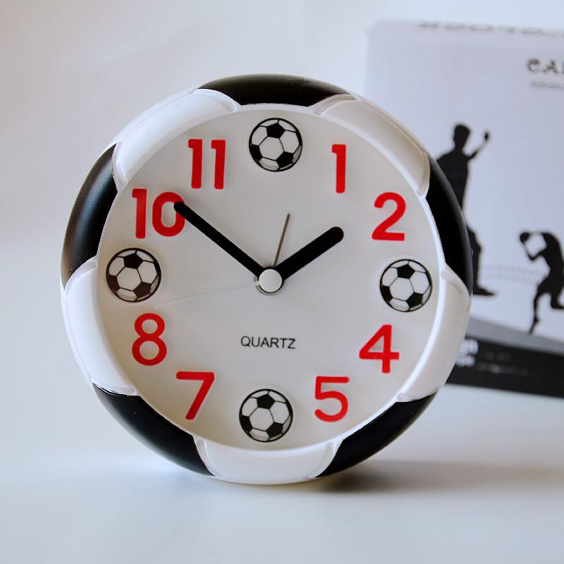 Soccer Shaped Desk Alarm Clock Creative Football Pattern Student Study Table Clock Silent Bedroom Accessory
