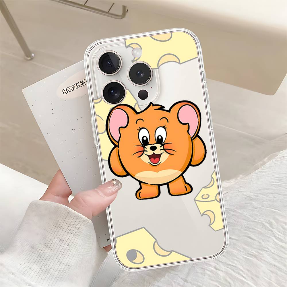 Cute Jerry And Tom-S Phone Case For IPhone 17 16 15 14 Plus 13 12 11 Pro Max Phone Back Cover Transparent Shockproof Cover