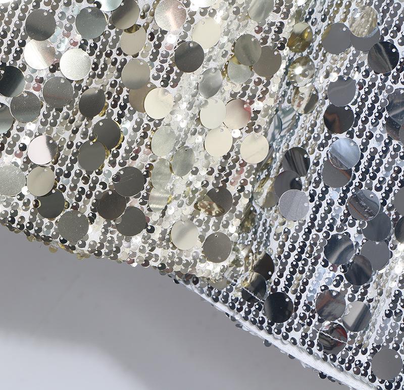High-End Sequin A-Line Mini Skirt with Anti-Exposure Lining, High Waist, and Slim Fit
