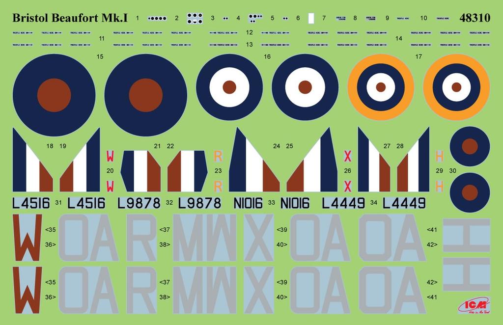 ICM British Bristol Beaufort Bomb Equipped Plastic Model Kit 48314 1/48 Mk.I (Airplane)