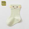 Spring & Summer Thin Combed Cotton Baby Socks, 0-1 Year, Cartoon 3D, Seamless Mid-Calf with Loose Cuff