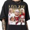 Tričko s papežem Lvem XIV. Comfort Colors, Tričko s papežem z Chicaga, Retro náboženské bootleg tričko, Tričko s katolickým papežem, Unisex dárek pro katolíka