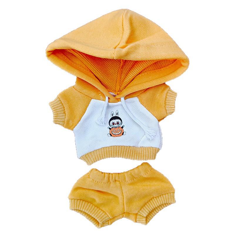 Labubu 17cm Baumwollpuppe Hoodie-Set & Schlüsselanhänger
