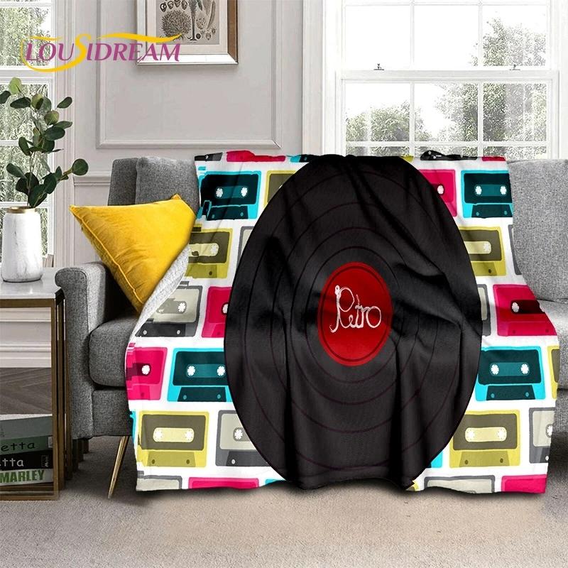 Vinyl Record Music DJ Screen Tape Soft Flannel Blanket for Bed Bedroom Sofa Picnic,Throw Blanket for Cover Outdoors Leisure Gift