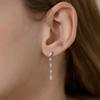 (Silver 925) Heart Link Cubic Drop Earrings EC3285
