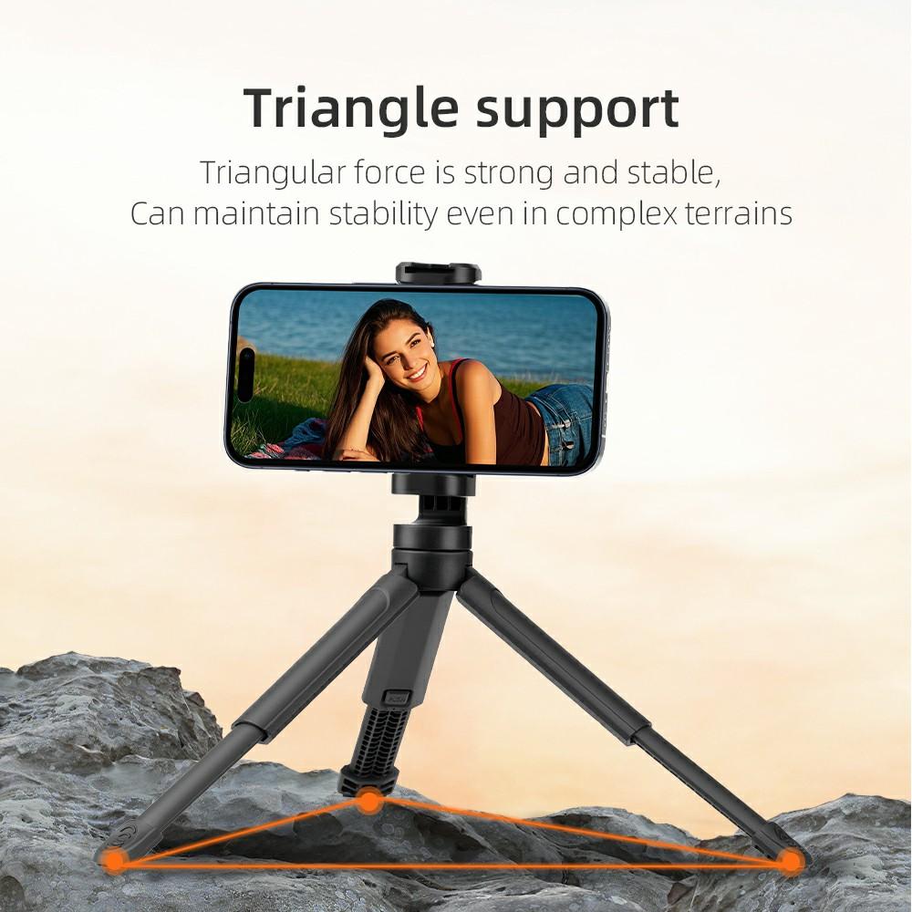 BRDRC Adjustable Phone Tripod Stand with 1/4 Scree, Cold Shoe Mount for Photography/Live Streaming