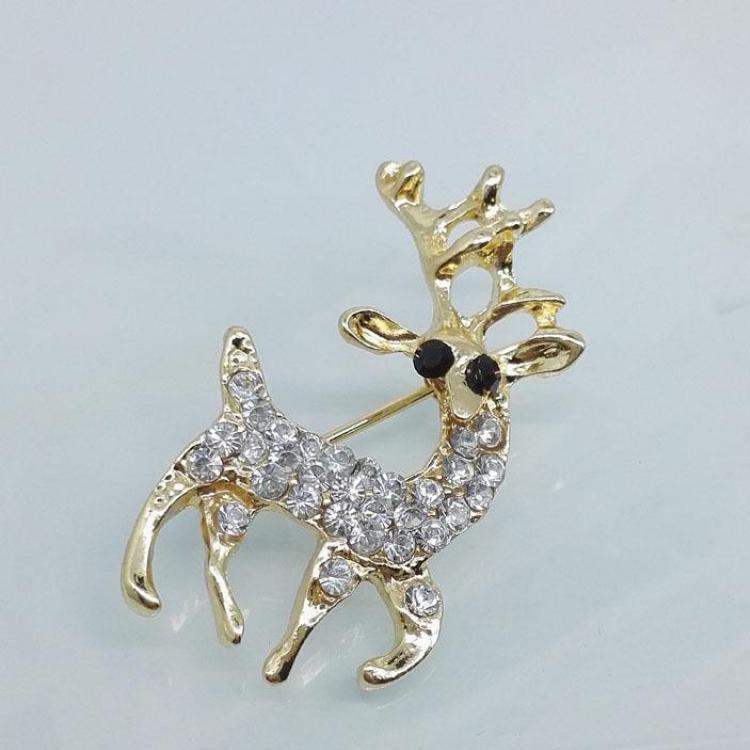 New In Stock Fashion Personality Exaggerated Brooch Exquisite Rhinestone Animal Small Spotted Deer Brooch Gift Zircon Lesbians золотистый