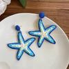 Bohemian Style Flower Fringed Pendant Earrings Women'S Seaside Vacation Style Earrings Light Luxury High-End Earrings Design