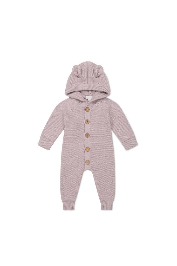 Bear Ear Knit Coverall JBNO245048 Baby LAV 50 [Jamie Kay]