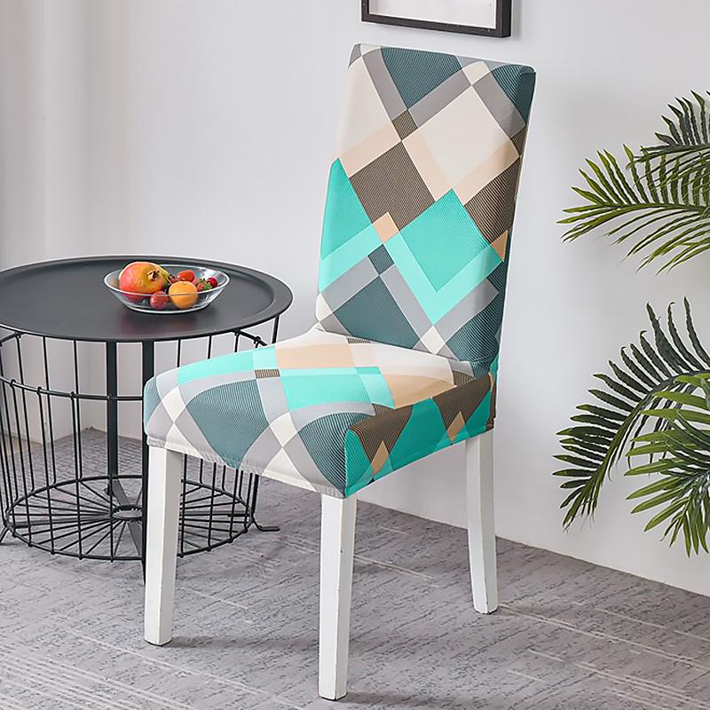 Dining Room Chair Covers Set, Stretch Printed Parsons Chair Slipcovers Spandex Removable Washable Kitchen Chair Protector Cover for Dining Room, Hotel