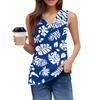 V Neck Tank Top Women Print Tank Tee Casual Loose Fit Sleeveless Shirt