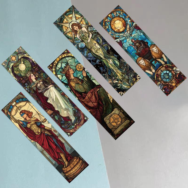 Bookmark Waterproof Painted Tarot Card Series Reading Paper Bookmarks Teacher Supplies
