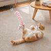 Cat Engagement Toy Plush Caterpillar Toy Stuffed Chew Kitten Kicker Bite Safe with Tail Ball for Biting Kicking Shaking Fun Interactive