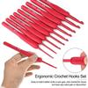 9pcs DIY Crochet Hook Set 9 Sizes Red Hand Knitting Crochet Needles 2-6mm Sweater Knitting Tools Ultra Fine Weave Crafts Hooks