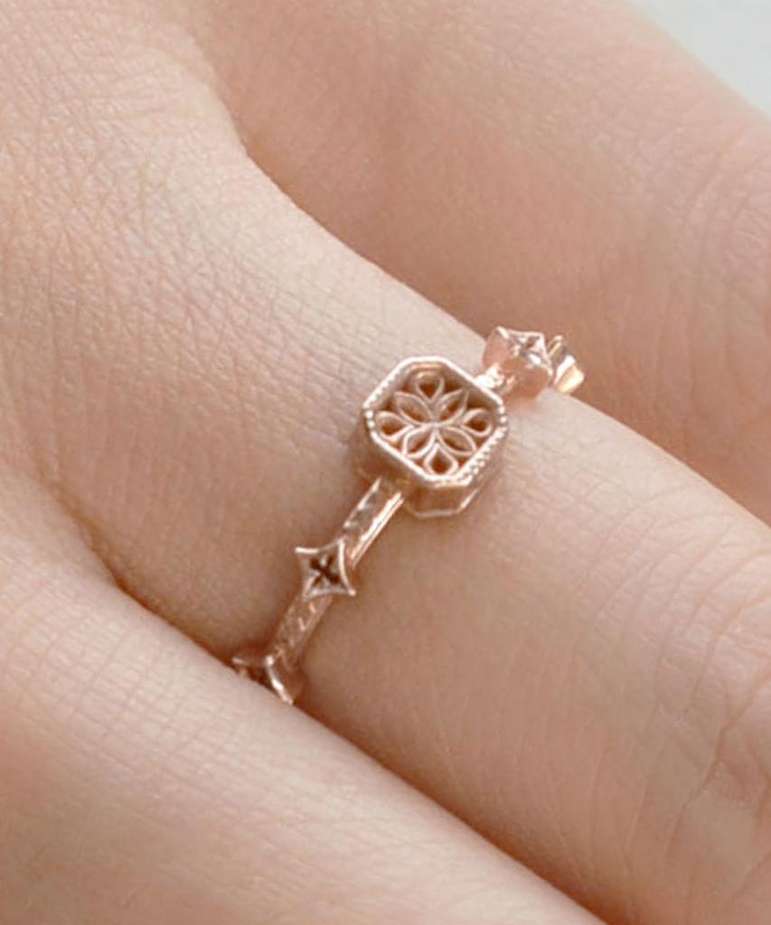 Vivus Ventana Diamant Slim Rose Gold Silver Ring