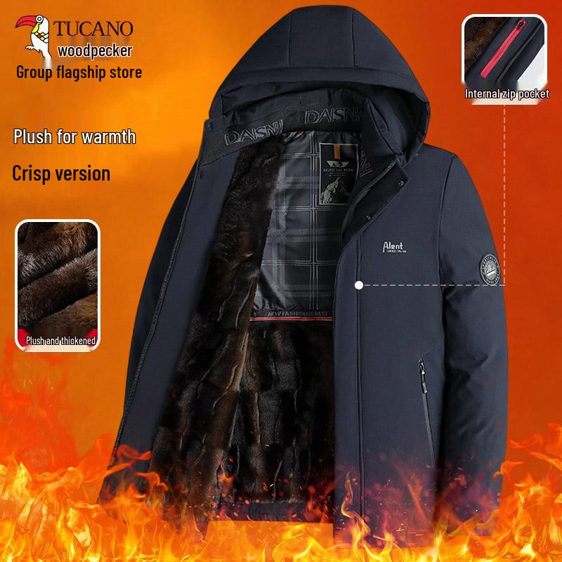 Men's Winter Cotton Padded Jacket for Middle-aged & Elderly - Warm Grandpa Coat