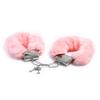 1 Pair Double Lock Manacle Soft Faux Fur Bracelet Stainless Wrist Ankle O Ring Heavy Duty Hand Cuffs Adult Couple Sex Toy Cops Criminal Cosplay Prop